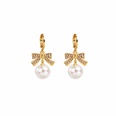 fashion diamond bow pearl simple alloy drop earringspicture12